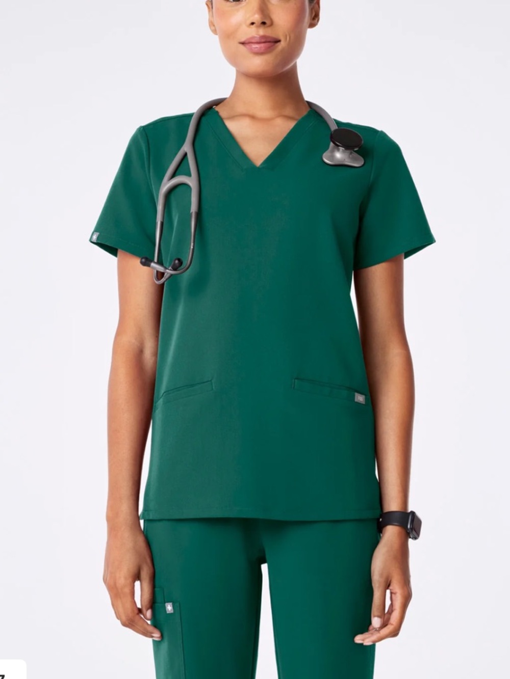 FIGS Hunter green Casma Three-Pocket Scrub Top Size Xs